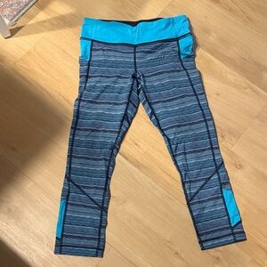 Lululemon Athletica Blue Striped Leggings